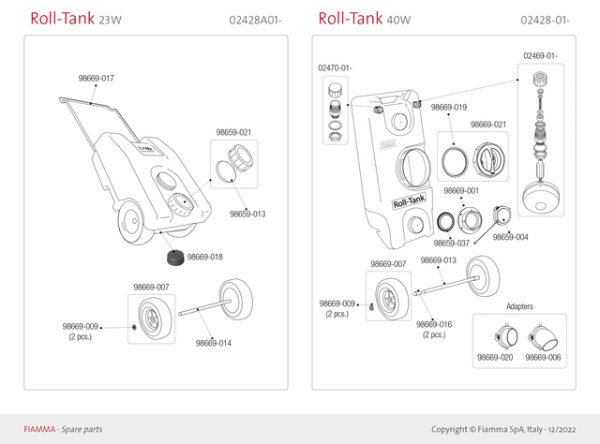 Deckeldichtung zu FIAMMA Rolltank 23F und 23W