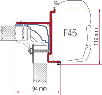 Adapterkit FIAMMA 4-tlg. zu Wandmarkise F45 S / F45 L...