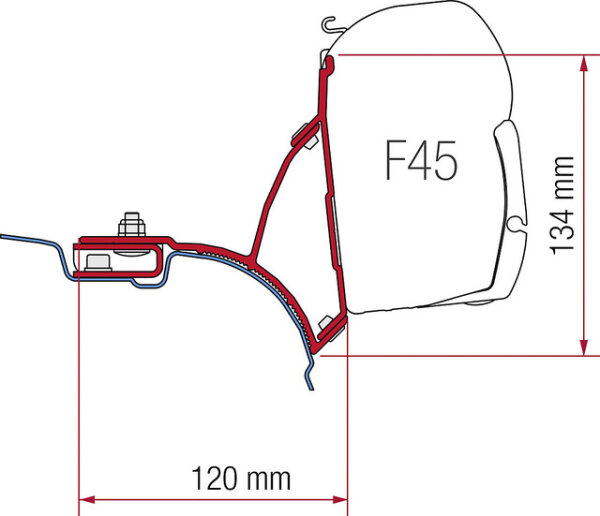 Kit FIAMMA passend für VW T5 Transporter Multivan zu F452 Halterungen