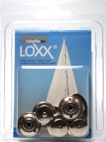 Loxx- Druckknopf Oberteil großer Kopf Inhalt 5 Stück Messing vernickelt