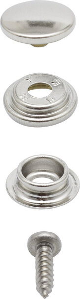 Druckknöpfe Prym Messing vernickelt 15 mm 4-tlg. Inhalt 10 Stück anschraubbar