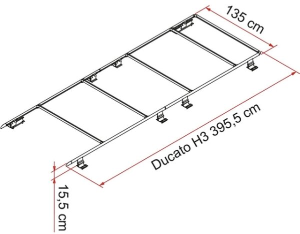 Dachträgersystem FIAMMA Roof Rail passend für Ducato H3