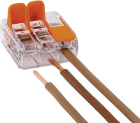 Wagoklemme transparent 3 Farbe transparent - orange wieder lösbar 50 Stück