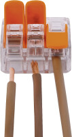 Wagoklemme transparent 3 Farbe transparent - orange wieder lösbar 50 Stück
