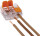 Wagoklemme transparent 3 Farbe transparent - orange wieder lösbar 50 Stück