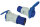 Adapter CEE 17 Stecker / Schukosteckdose mit Klappdeckel Farbe blau / weiß