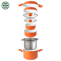 Topfset Alu BRUNNER Mandarina orange 10-tlg.