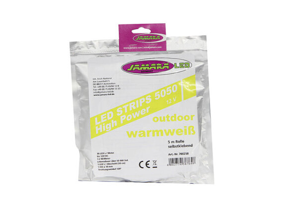 LED Single Strip 10 mm, 12 V / 7,2 W Outdoor / Farbe warmweiß Länge 5 m