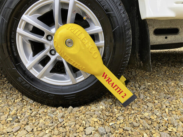 Radkralle MILENCO New Wraith2 Caravan Wheel Lock Sold Secure Gold