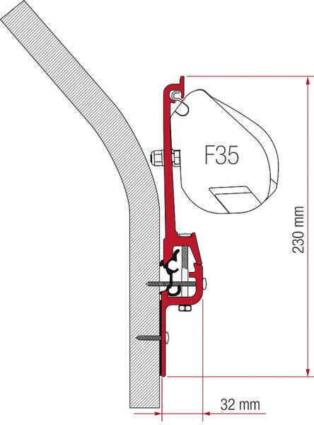 Adapter Fiamma Kit passend für EribaTouring zu F352 Halterungen