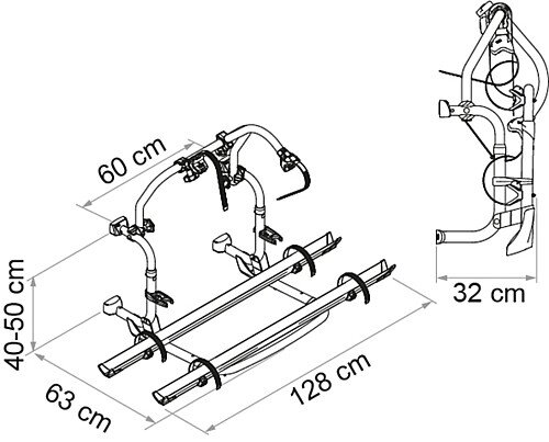Fahrradträger Fiamma Carry Bike Pro C SLB 2 Räder Traglast 60 kg Farbe aluminium