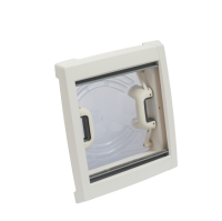 Dachhaube MPK VisionVent S pro 27 P Ausschnitt 28  x 28 cm Farbe cremeweiß Haube rauchglas