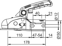 Kugelkupplung Al-Ko AK 270 inkl. Soft-Dock, Distanzstücke 35/40/45