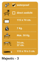 Tisch Dukdalf Majestic 3 Elegant NG, Holz 115 x 70 cm