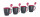 Henkelbecher Melamin gimex Grey Line, 4-tlg. Inhalt 350 ml Farbe grau / brombeer
