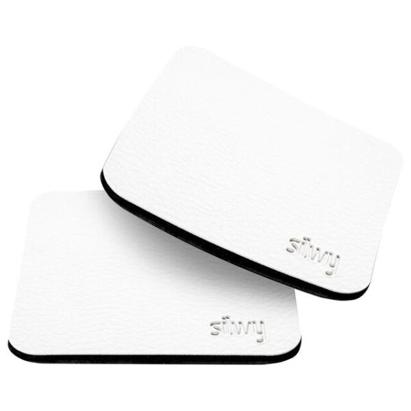 Metall-Nano-Gel-Pads silwy eckig, Farbe weiß, 2er Set