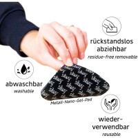 Metall-Nano-Gel-Pads silwy eckig, Farbe weiß, 2er Set