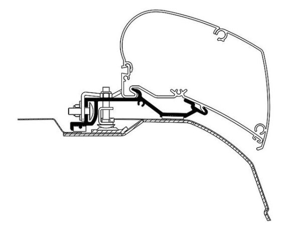 Adapterkit zu Dachmarkise passend f. Omnistor Serie 6 Ducato, Jumper, Boxer ab 2007 für Markise 375 + 400 cm