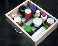 Stauleisten purvario für Schubladen 8-tlg. Fb. steingrau / limonengrün
