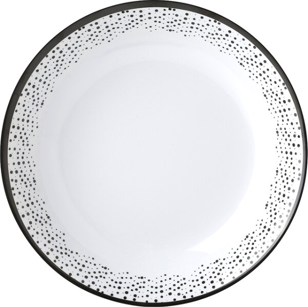 Suppenteller Melamin Brunner Pralin Durchm. 21 cm Farbe weiß / schwarz