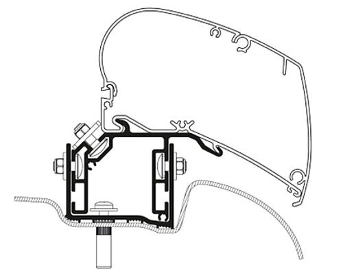 Roof Adapter THULE passend für VW Crafter ab 2017 3-tlg. Linkslenker