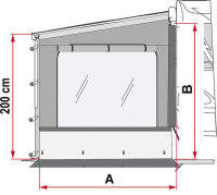 Seitenwand Fiamma Side W Pro Shade F45 / F65 / F80 S links
