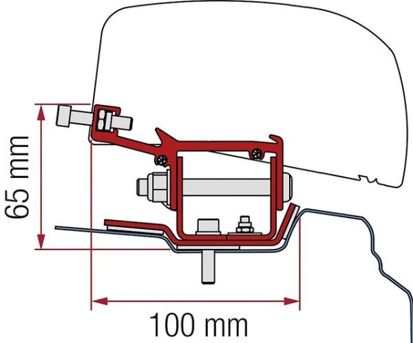 Adapter FIAMMA 2-tlg. passend für Renault Trafic L1 ab 2014 für F40 van Links- u. Rechtslenker