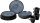 Geschirrset BRUNNER Venetian 16-tlg. Farbe schwarz / blau je 4 x Ess-, Suppen-, Dessert- teller, Henkelbecher