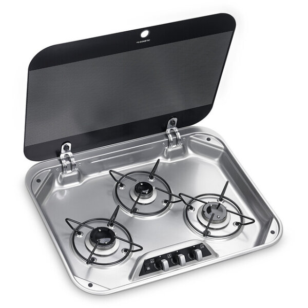 Gaskochfeld  DOMETIC HBG 3440 3-flammig mit Glasdeckel 560 x 440 mm
