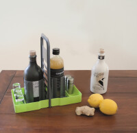 Multi Tray purvario OELE Flaschenhalter für Essig/Öl Pure Lemon Fb. limonengrün/anthrazit