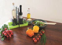 Multi Tray purvario OELE Flaschenhalter für Essig/Öl Pure Lemon Fb. limonengrün/anthrazit
