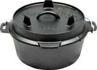 Feuertopf Dutch Oven VALHAL OUTDOOR Gusseisen flacher...