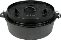 Feuertopf Dutch Oven VALHAL OUTDOOR Gusseisen flacher...