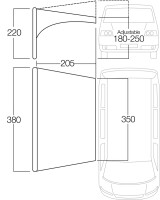 Sonnensegel Vango Air Beam Sky Canopy für Caravan & Motorhome 3,5 m