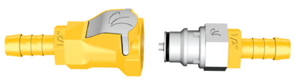 Ventiladapter und Schnellkupplung LILIE Push-and-Conect WeißGELB 12 mm