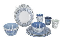 Geschirrset Bo-Camp Mix and Match 16-tlg. Farbe blau