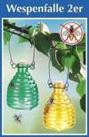Wespenfalle Glas farbig grün + gelb 2er Set