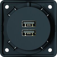 USB Ladesteckdose 2-fach 230 V 3A Farbe anthrazit matt...