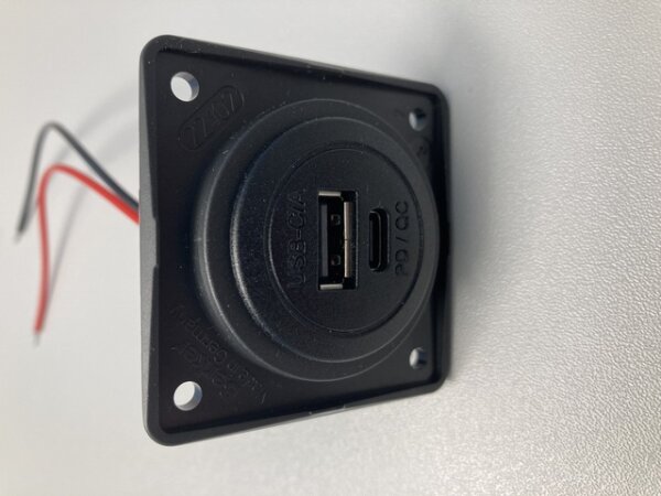Ladesteckdose Integro  12 V USB A+C mit Power Delivery, 30W