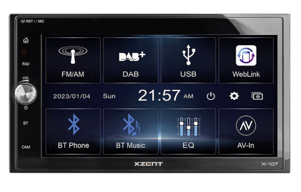 Infotainer XZENT X-107 2-DIN, 6,75 Zoll Display