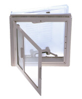 Dachluke MPK Modell 42 mit Moskitonetz Farbe Rahmen weiß Ausschnittmaß 40 x 40 cm