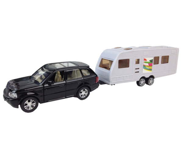 Auto mit Wohnwagen und Rückzugfunktion
