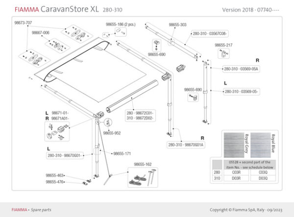 Spannarmauflage FIAMMA Caravanstore _2 Stück_