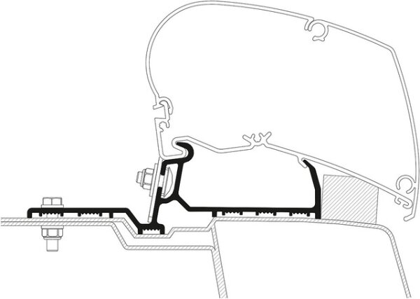 Markisenadapter THULE passend für Renault Master G2 from 2010 für Dachmarkise Omnistor 6030 3-tlg.