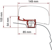 Markisenadapter Fiamma passend für VW T5/T6 für...