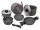Topfset BEAVER BRAND ALMANA 20 11-tlg. Farbe stone grey mit Trageburse