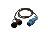 Stecker CEE auf Schukokupplung mit Kontrollleuchte...