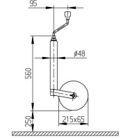 Stützrad Al-Ko Plus 215 x 65 mm...