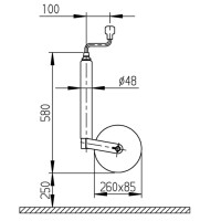 Stützrad Al-Ko Plus 260 x 85 mm Luftrad/Blechfelge