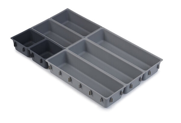 Schubladen-Organizer-Set Joseph Joseph Blox™ 7-teilig, Farbe grau / taupe
